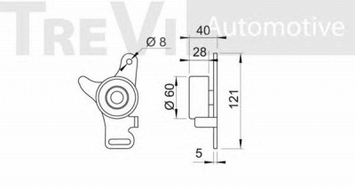 TREVI AUTOMOTIVE td1467 -  Натяжной ролик, ремень ГРМ